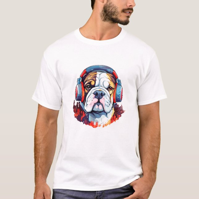 English Bulldog Animal World Pet Dog Loving Fun T-Shirt (Front)