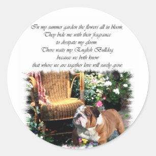 English Bulldog Art Gifts Classic Round Sticker