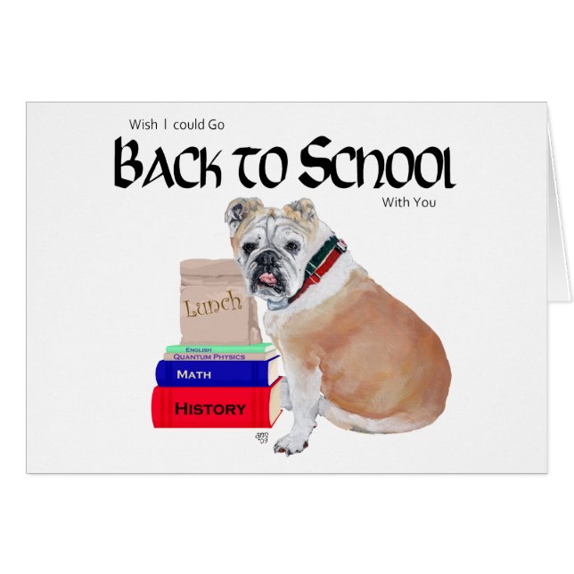 English Bulldog Back to School (Front Horizontal)
