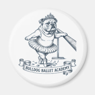 English Bulldog Ballet Funny Dog Ballerina Magnet