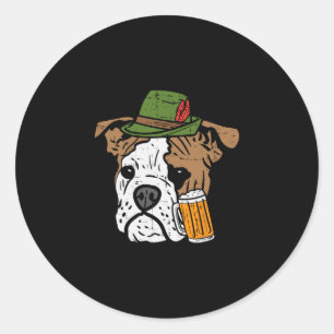 English Bulldog Bavarian Dog Men Women Classic Round Sticker