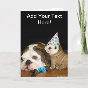 English Bulldog Birthday Card