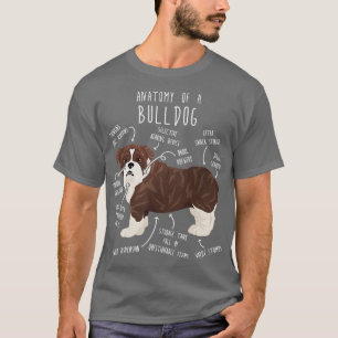 English Bulldog Brindle Dog Anatomy T-Shirt