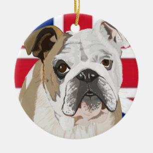 English Bulldog Ceramic Tree Decoration