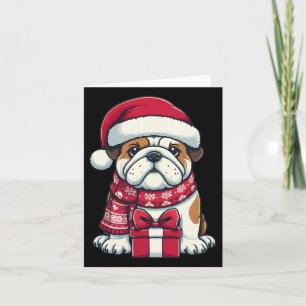 English Bulldog Christmas Cute Santa Pet For Anima Card