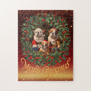 English Bulldog Christmas Jigsaw Puzzle