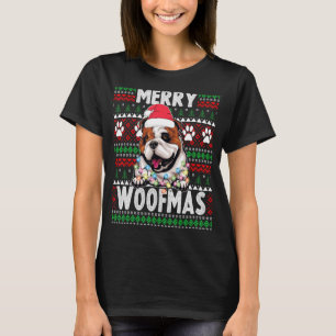 English Bulldog Christmas Lights Dog Xmas Pajama T-Shirt