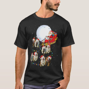 English Bulldog Christmas Santa Sleigh Dog T-Shirt