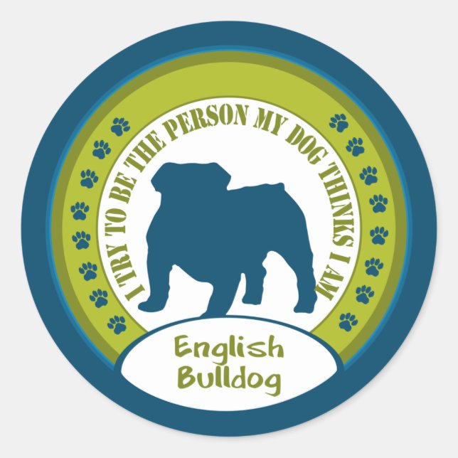 English Bulldog Classic Round Sticker (Front)