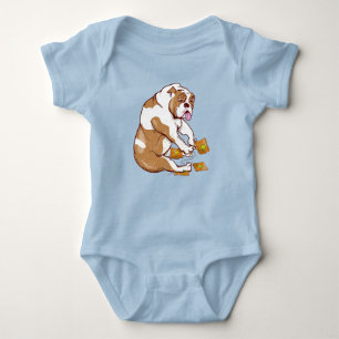 English Bulldog Crochet Baby Bodysuit