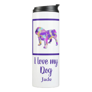 English Bulldog Cute Pet Silhouette Purple PY&B Thermal Tumbler