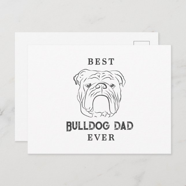 English Bulldog Dad Father's Day Greeting Card (Front/Back)