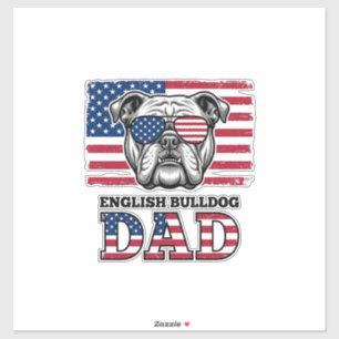 English Bulldog Dad Patriotic Vintage Shirt Design