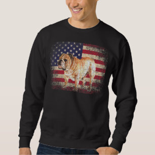 English Bulldog Dog 4th Of July Christmas America Sweatshirt