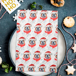 English Bulldog Dog Breed Christmas Tea Towel