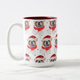 English Bulldog Dog Breed Christmas Two-Tone Coffee Mug