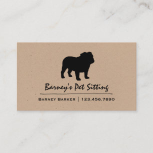 English Bulldog   Dog Breed Silhouette Business Card