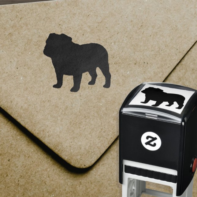 English Bulldog Dog Breed Silhouette Self-inking Stamp (Creator Uploaded)