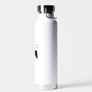 English Bulldog Dog � Halloween Moon Silhouette Ov Water Bottle
