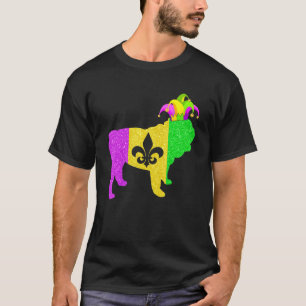 English Bulldog Dog Lover Mardi Gras Carnival Part T-Shirt