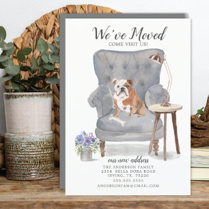 English Bulldog Dog   Moving Announcement