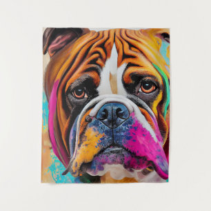 English Bulldog Dog Pet Cute Adorable Animal Compa Tapestry