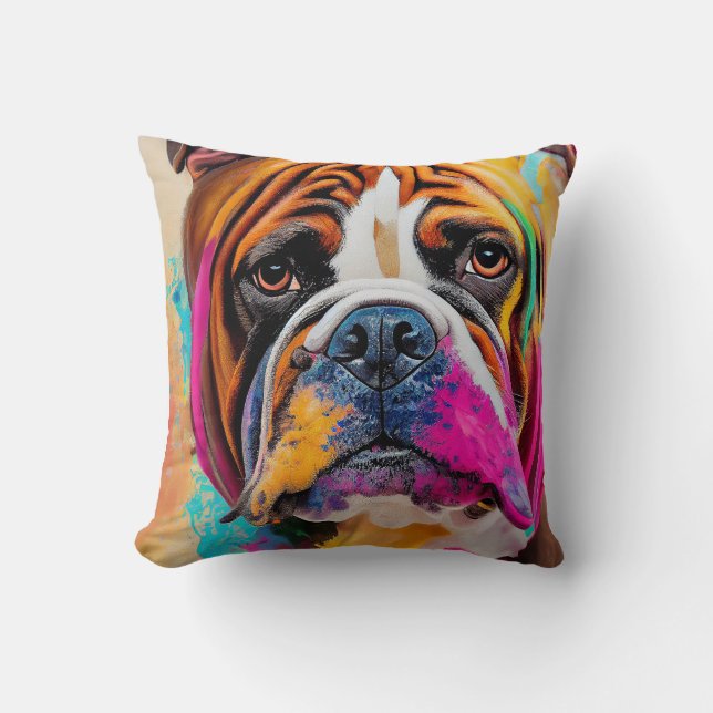 English Bulldog Dog Pet Cute Adorable Animal  Cushion (Front)