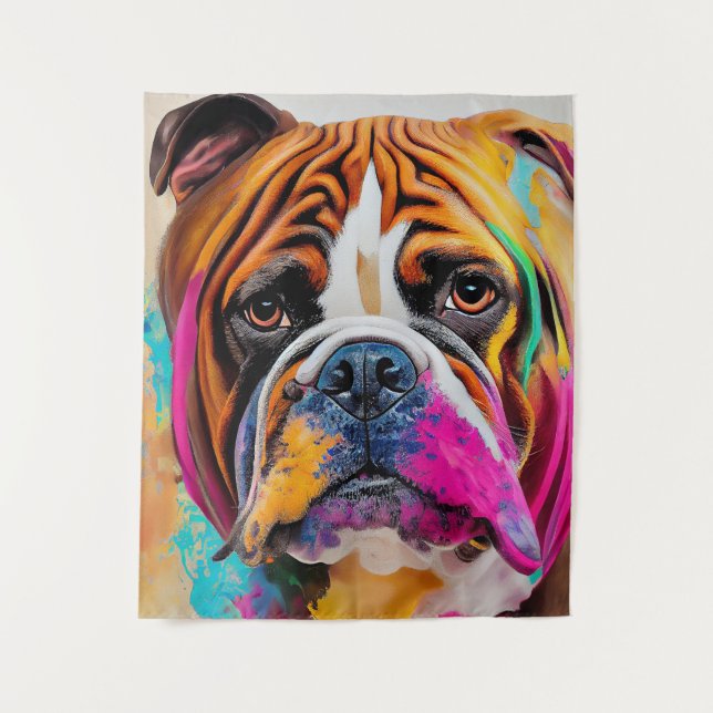 English Bulldog Dog Pet Cute Adorable Animal  Tapestry (Front)
