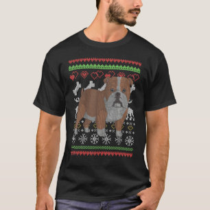 English Bulldog Dog Santa Claus Ugly Christmas Pat T-Shirt