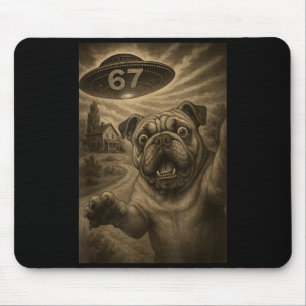 English Bulldog Dog Selfie 67 Meme Six Seven Funny Mouse Pad