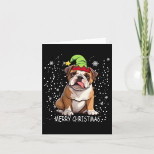 English Bulldog Dog Tree Christmas Sweater Xmas Do Card