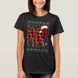 English Bulldog Dog Xmas Santa Hat Ugly Christmas T-Shirt