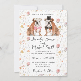 English Bulldog Dogs Lover Wedding Invitation