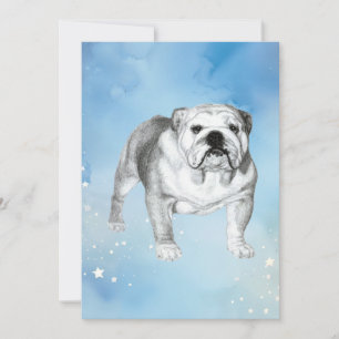 English Bulldog drawing Invitation