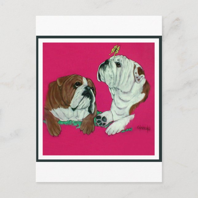 English Bulldog Duo Postcard (Front)
