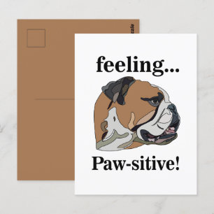 English Bulldog Feeling Pawsitive Pet Face Postcard
