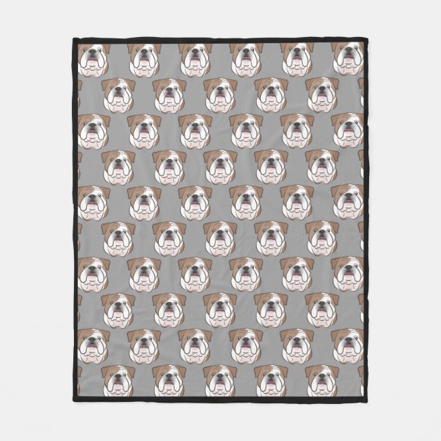 English Bulldog Fleece Throw, Any Background (Front)