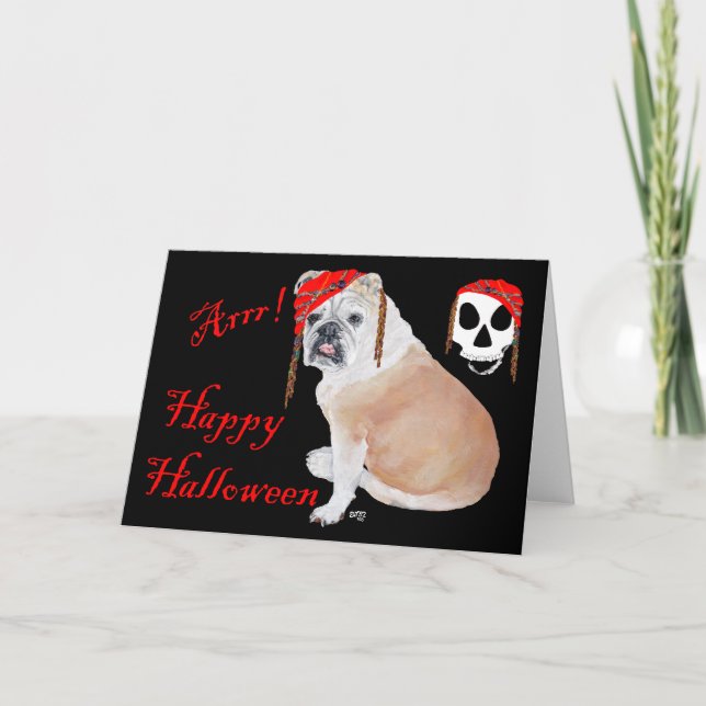 English Bulldog Halloween Card (Front)