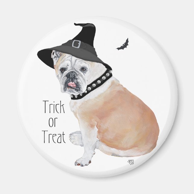 English Bulldog Halloween Magnet (Front)
