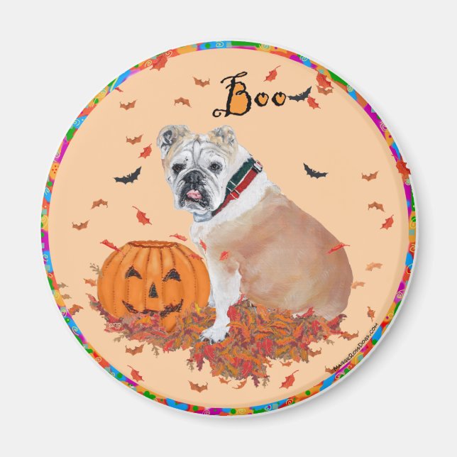 English Bulldog Halloween Magnet (Front)