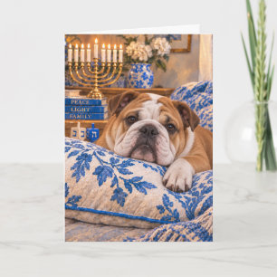 English Bulldog Hanukkah Card