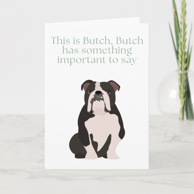 English Bulldog has Something to say *charity card (Front)