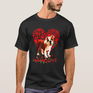 English Bulldog Heart Dog Dad Dog Mum T-Shirt