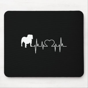 English Bulldog Heartbeat  Mouse Pad
