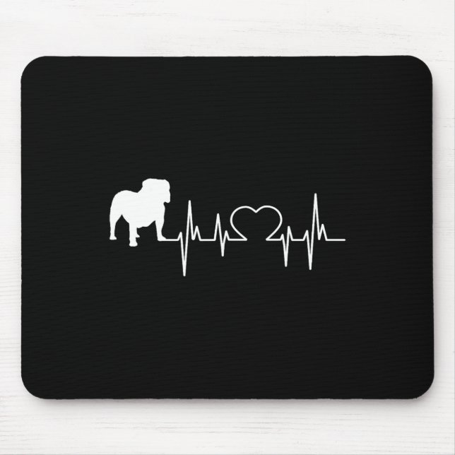 English Bulldog Heartbeat  Mouse Pad (Front)