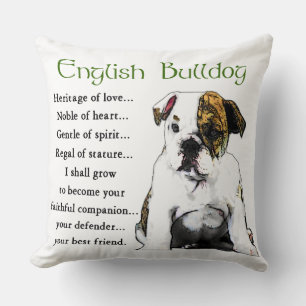 English Bulldog Heritage of Love Cushion