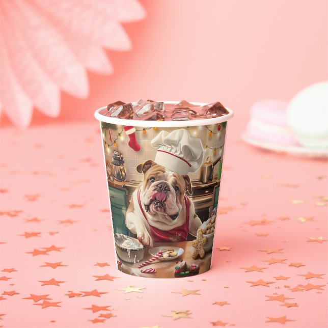 English Bulldog Holiday Baking: Festive Christmas Paper Cups (Insitu)