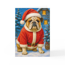 English Bulldog Holiday Card
