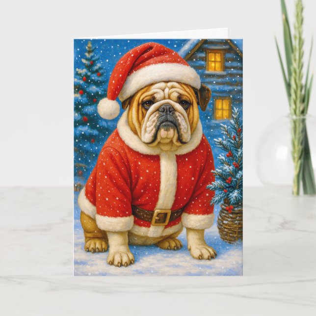 English Bulldog Holiday Card (Front)
