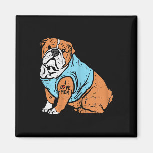 English Bulldog I Love Mum Tattoo Dog Lover Owner Magnet